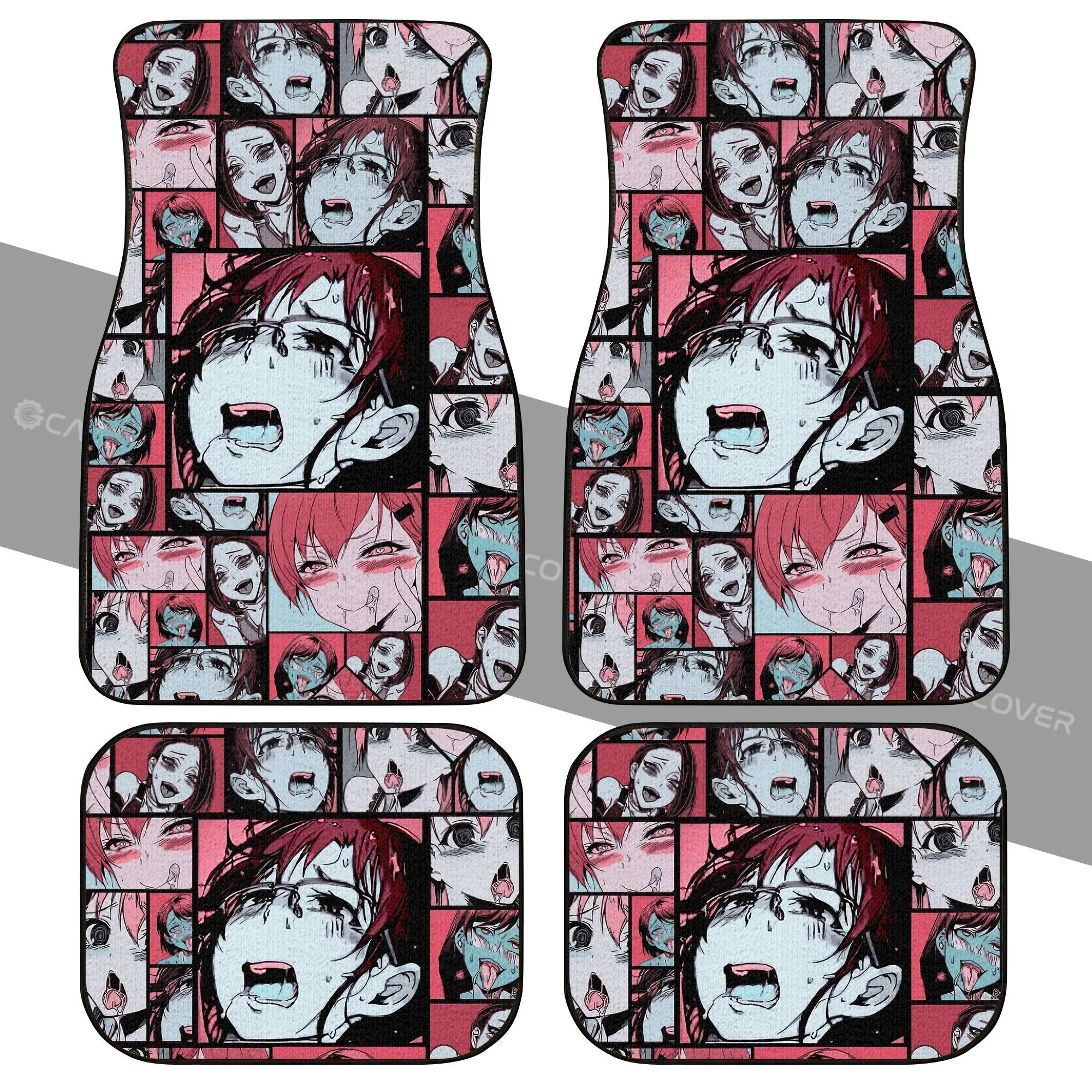 Ahegao Car Floor Mats Custom Vintage Car Interior Accessories